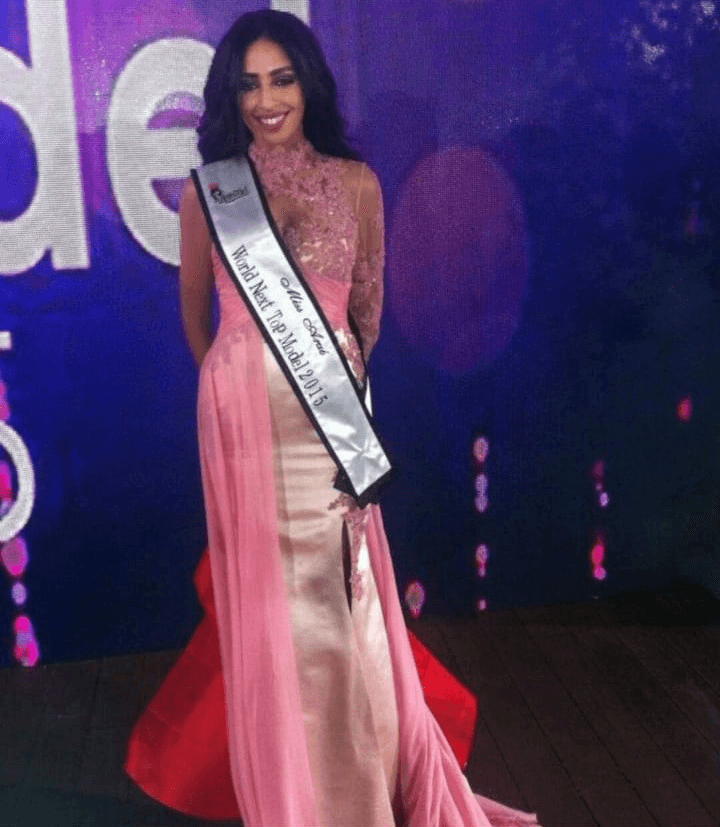 The gown created for Miss Arab at the "World Next Top Model" event